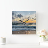 Moderne aangepaste Photo Mint Eenvoudig Mooi Cadea Vierkante Klok (Huis)