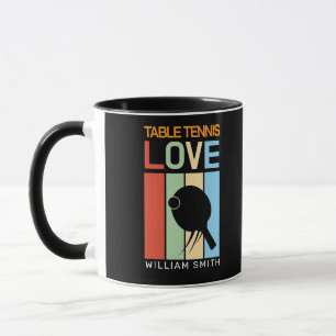 Moderne Aangepaste Ping Pong Speler Naam Kleurrijk Mok