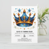 Moderne aangepaste prins kroonverjaardag kaart (Staand voorkant)