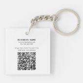 Moderne aangepaste QR-code minimalistische bedrijf Sleutelhanger (Achterkant)