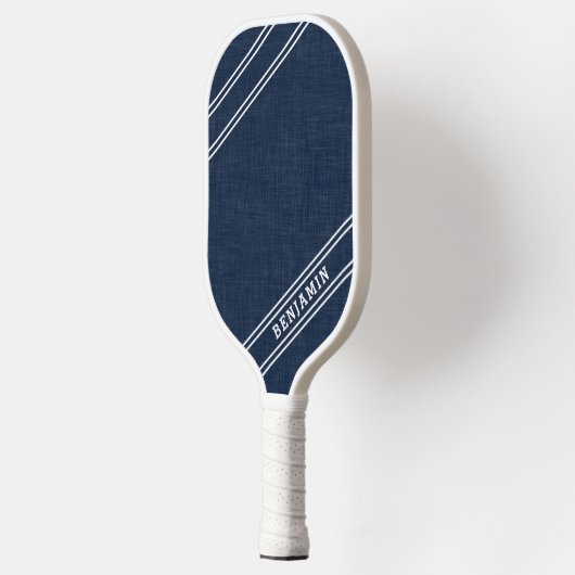 Moderne aangepaste spelersnaam witte strepen donke pickleball paddle (Links)
