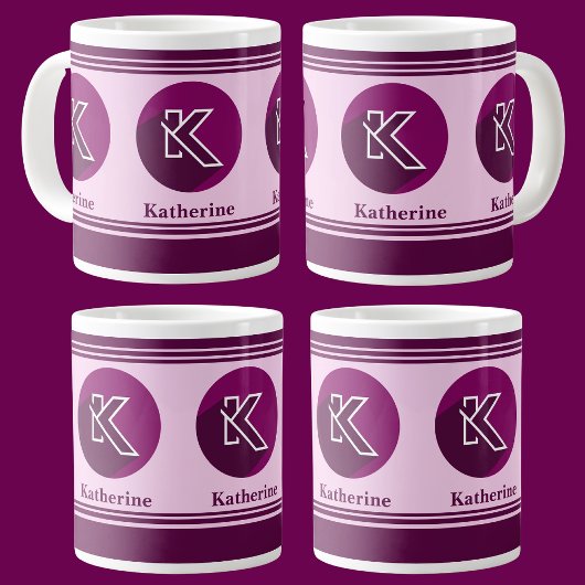 Moderne aangepaste stijlvolle naam Monogram Letter Extra Grote Beker