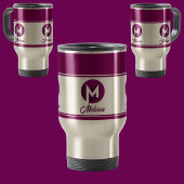 Moderne aangepaste stijlvolle naam Monogram Letter Reisbeker