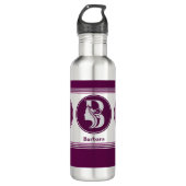 Moderne aangepaste stijlvolle naam Monogram Letter Waterfles (Voorkant)
