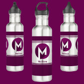 Moderne aangepaste stijlvolle naam Monogram Letter Waterfles