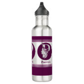 Moderne aangepaste stijlvolle naam Monogram Letter Waterfles (Rechts)