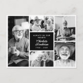 Moderne aangepaste tekst 5-foto begrafenis Dank u Briefkaart (Voorkant)