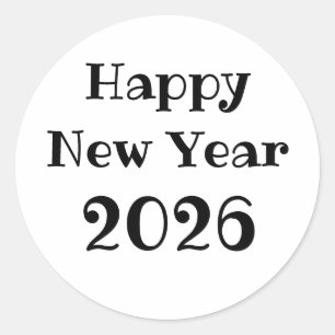 Moderne aangepaste tekst Gelukkig Nieuwjaar Ronde Sticker
