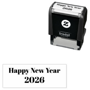 Moderne aangepaste tekst Gelukkig Nieuwjaar Zelfinktende Stempel