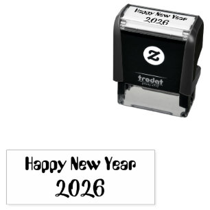 Moderne aangepaste tekst Gelukkig Nieuwjaar Zelfinktende Stempel