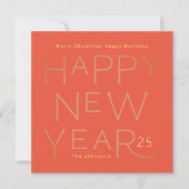 Moderne aangepaste tekst Happy New Years Editable  Feestdagenkaart (Voorkant)