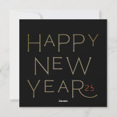Moderne aangepaste tekst Happy New Years Editable  Feestdagenkaart (Achterkant)