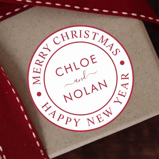 Moderne aangepaste tekst Kerstvakantie Ronde Sticker