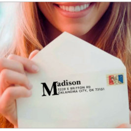 Moderne aangepaste thuisadres zwarte tekst  zelfinktende stempel