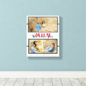 Moderne Aangepaste Witte Liefde voor je moeder Fot Canvas Afdruk (Insitu (Houten vloer))