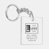 Moderne aangepaste zakelijke Logo en QR-code Sleutelhanger (Voorkant Links)