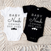 Moderne aankondiging Aangepaste Achternaam Baby Aa Romper