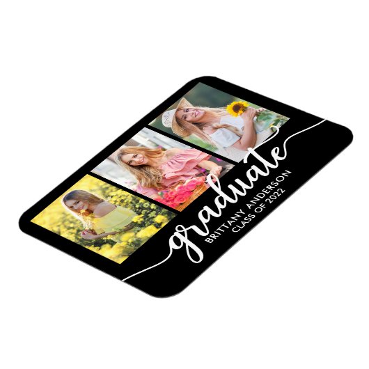 Moderne aankondiging Afstuderen 3 Foto Magneet (Linkerzijde)