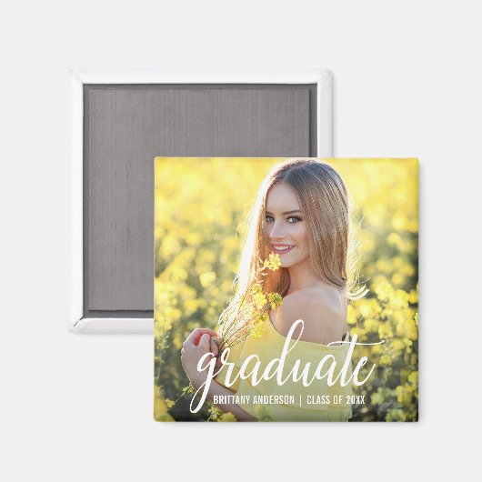 Moderne aankondiging Afstuderen Foto SW Magneet (Voorkant / Achterkant)