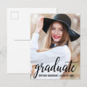 Moderne aankondiging foto Afstuderen - Blank achte Briefkaart (Voorkant / Achterkant)