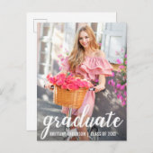 Moderne aankondiging van Afstuderen (blanco achte Briefkaart (Voorkant / Achterkant)