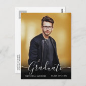 Moderne aankondiging van de Foto van het Afstudeer Briefkaart (Voorkant / Achterkant)