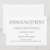 Moderne aankondiging van het annuleren van een bru (Voorkant / Achterkant)