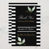 Moderne Aanpasbare Zwart & Wit Dank u kaart (Voorkant / Achterkant)