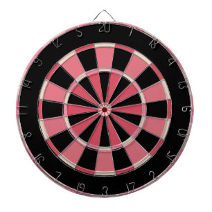 Moderne Aardbei Roze en Zwart Dartbord