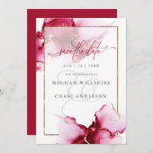 Moderne aardbeienwijn Abstracte Waterverf (Voorkant / Achterkant)