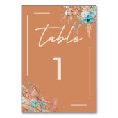 Moderne Aarde Boho Bloemen Bruiloft Kaart (Voorkant)