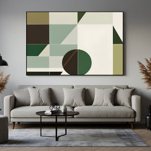 Moderne Aardetone Geometrisch Abstract Poster