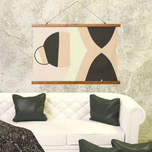 Moderne aardetone golfballen abstracte kunst hangend wandkleed