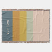 Moderne Aardse Gestreepte Gepersonaliseerde Naam G Deken (Voorkant)