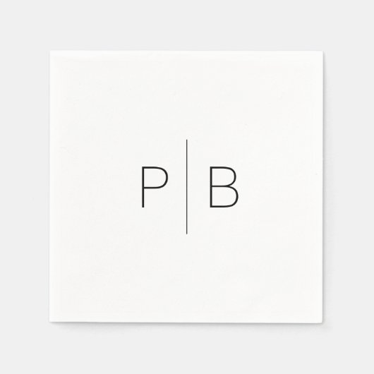 Moderne aardse monogram eenvoudig servet (Voorkant)