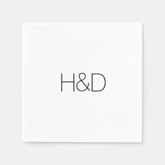 Moderne aardse monogram eenvoudig servet