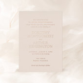 Moderne Aardse Neutrale Elegante Huwelijk Folie Uitnodiging