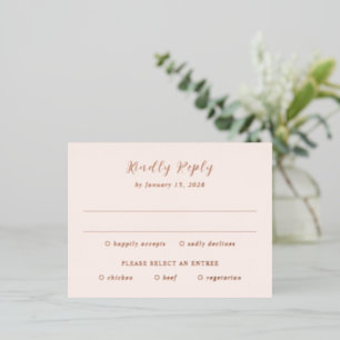 Moderne aardse neutrale trouwfolie RSVP kaart