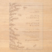 Moderne aardse Terracotta Boho verlaat bruiloft Acryl Uitnodigingen (Voorkant)