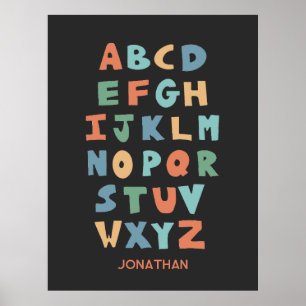 Moderne ABC Alfabet Persoonlijke Schoolposter Poster
