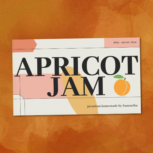 Moderne Abrikozenjam Label Sticker