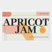 Moderne Abrikozenjam Label Sticker (Voorkant)