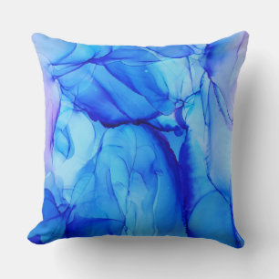 Moderne Abstract Indigo Blauwe Paarse Wervelingen Kussen