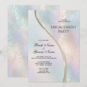 Moderne Abstract Iridescente Trouwring Kaart (Voorkant / Achterkant)