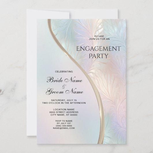 Moderne Abstract Iridescente Verlovingsring Kaart (Voorkant)