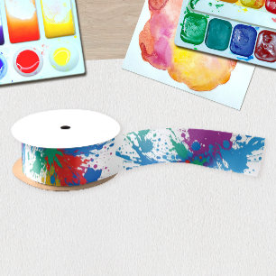 Moderne Abstract Kleurrijke Verfspatten Patroon Lint