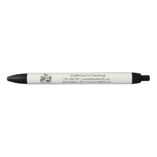 Moderne Abstract Minimalistische Zwarte Plantenwin Inkt Pen