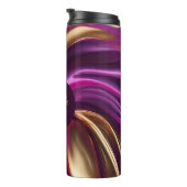 Moderne Abstract-Paarse Fuchsia Gold-Bride- Thermosbeker (Geroteerd rechts)