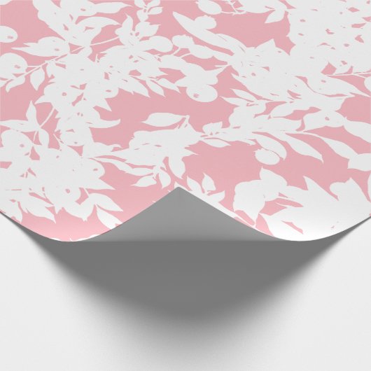 Moderne Abstract Roze Witte Bloem Cadeaupapier (Hoek)