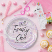 Moderne Abstracte 21e 21e verjaardag in stijlvol f Papieren Bordje (Feest)